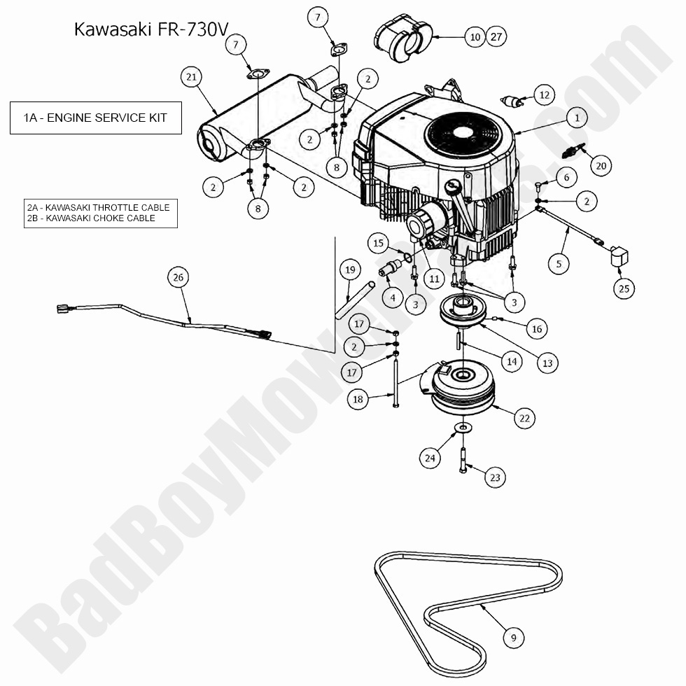 1678 - Bad Boy Mower Parts Lookup > 2017 > ZT Elite > Engine - Kawasaki FR730